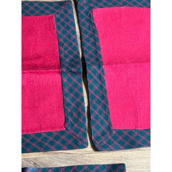 Reversible Christmas Placemats Set Of 4  Red & Green Plaid  NWOT - Picture 4 of 7